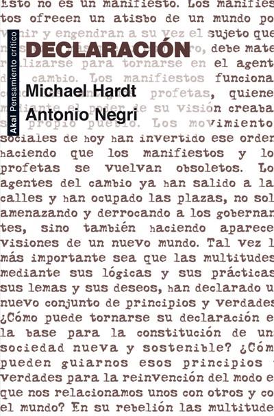 Declaración | Hardt, Michael/Negri, Antonio | Cooperativa autogestionària