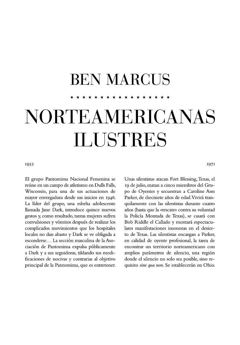 Norteamericanas ilustres | Marcus, Ben | Cooperativa autogestionària