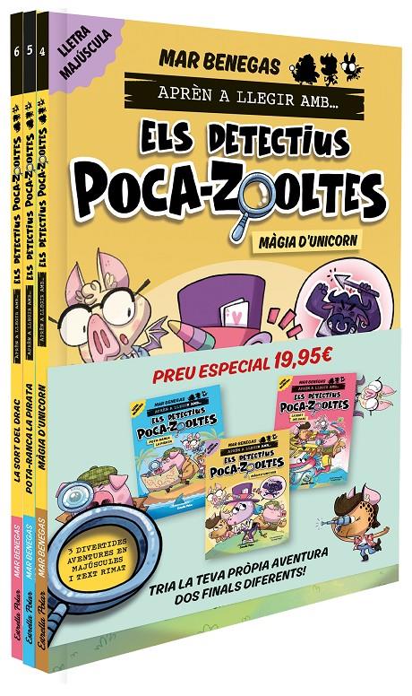 PACK Aprèn a llegir amb... Els detectius Poca-zooltes!  4,5 i 6: En lletra MAJÚS | Benegas, Mar