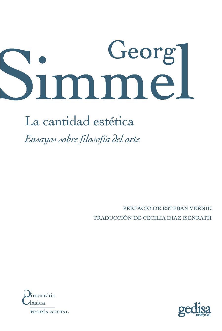 La cantidad estética | Simmel, George | Cooperativa autogestionària