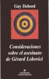 Consideraciones sobre el asesinato de Gérard lebovici | Debord, Guy