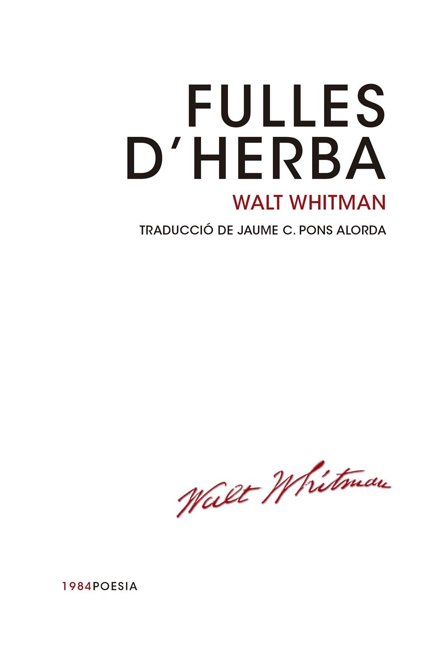 Fulles d'herba | Whitman, Walt