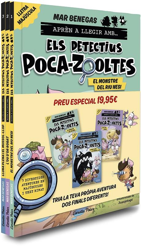 Pack Aprèn a llegir amb... Els detectius Poca-zooltes!  1,2 i 3: En lletra MAJÚS | Benegas, Mar