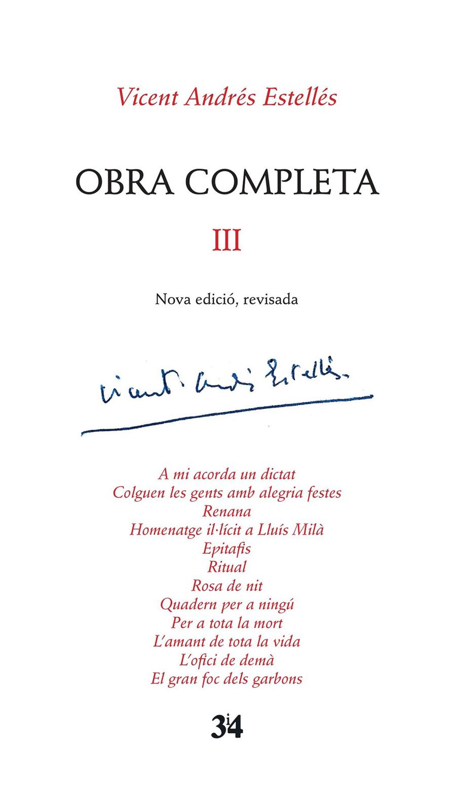 Obra Completa, volum 3 | Andrés Estellés, Vicent