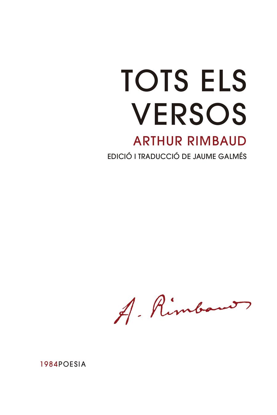 Tots els versos | Rimbaud, Arthur