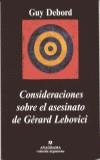 Consideraciones sobre el asesinato de Gérard lebovici | Debord, Guy | Cooperativa autogestionària