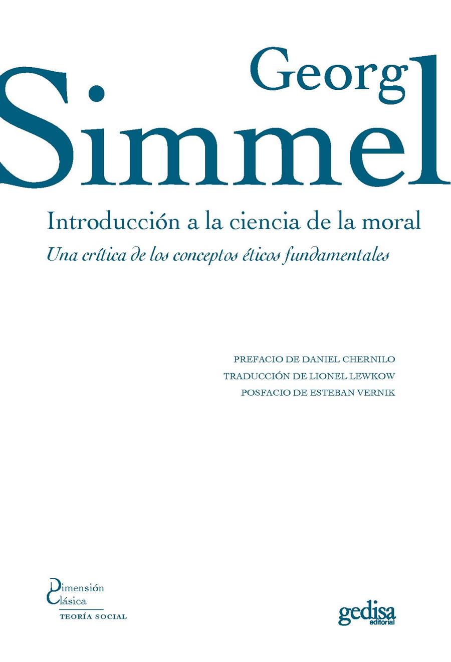 Introducción a la ciencia de la moral | Simmel, Georg