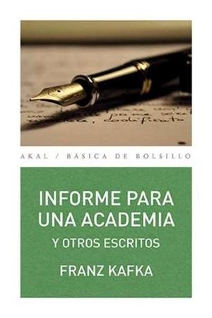 Informe para una academia y otros escritos | Kafka, Franz | Cooperativa autogestionària