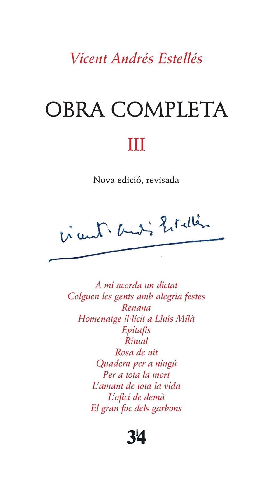 Obra Completa, volum 3 | Andrés Estellés, Vicent | Cooperativa autogestionària