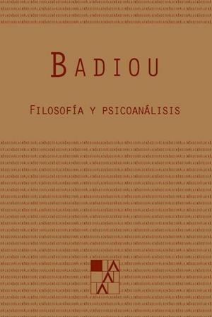 Filosofía y psicoanálisis | Alain Badiou | Cooperativa autogestionària