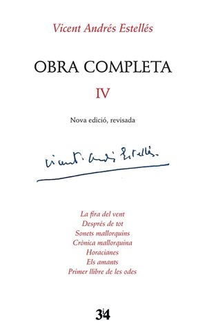 Obra Completa IV | Vicent Andrés Estellés | Cooperativa autogestionària