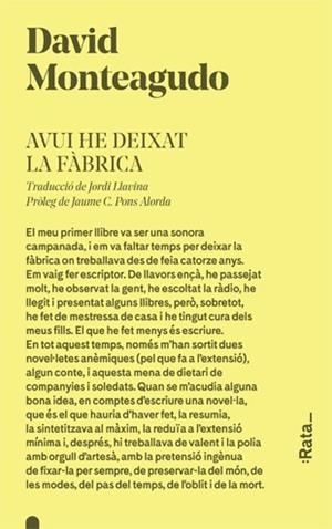 Avui he deixat la fàbrica | Monteagudo, David | Cooperativa autogestionària