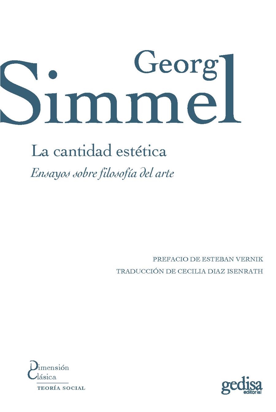 La cantidad estética | Simmel, George | Cooperativa autogestionària