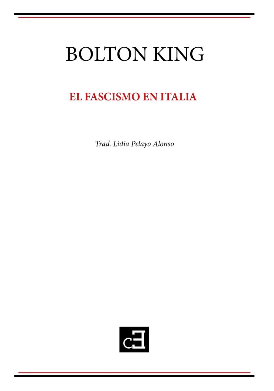 El fascismo en Italia | King, Bolton | Cooperativa autogestionària