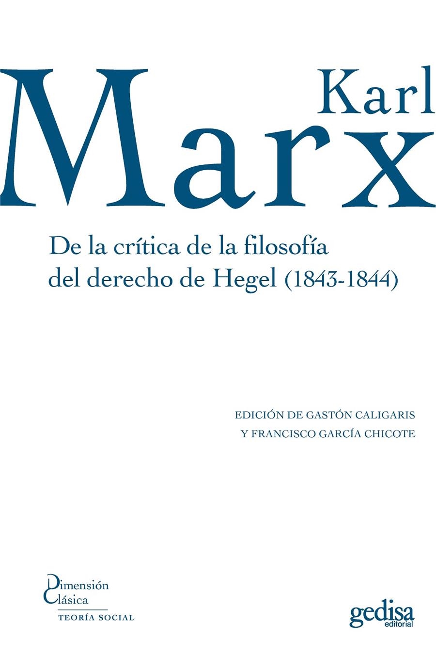 De la crítica de la filosofía del derecho de Hegel (1843-1844) | Marx, Karl | Cooperativa autogestionària