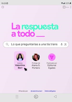 La respuesta a todo lo que preguntarías a una tía trans | Berr, Valentina | Cooperativa autogestionària