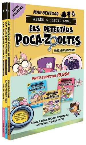 PACK Aprèn a llegir amb... Els detectius Poca-zooltes!  4,5 i 6: En lletra MAJÚS | Benegas, Mar | Cooperativa autogestionària
