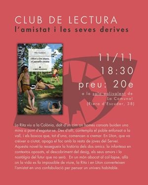 Club de lectura - AMISTAT - Sessió Ofert a les mans, el paradís crema | La Ciutat Invisible | Cooperativa autogestionària