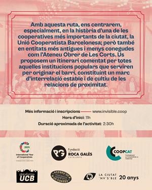 Ruta pel cooperativisme històric a l'Esquerra de l'Eixample | La Ciutat Invisible | Cooperativa autogestionària