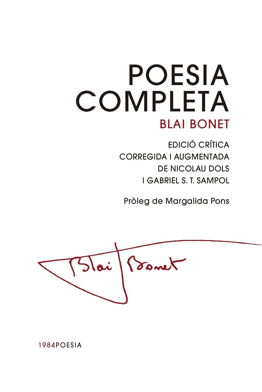 Poesia completa | Bonet, Blai | Cooperativa autogestionària