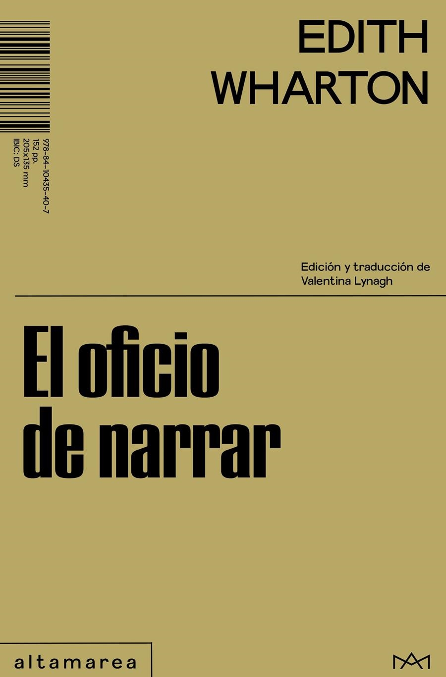 El oficio de narrar | Wharton, Edith | Cooperativa autogestionària