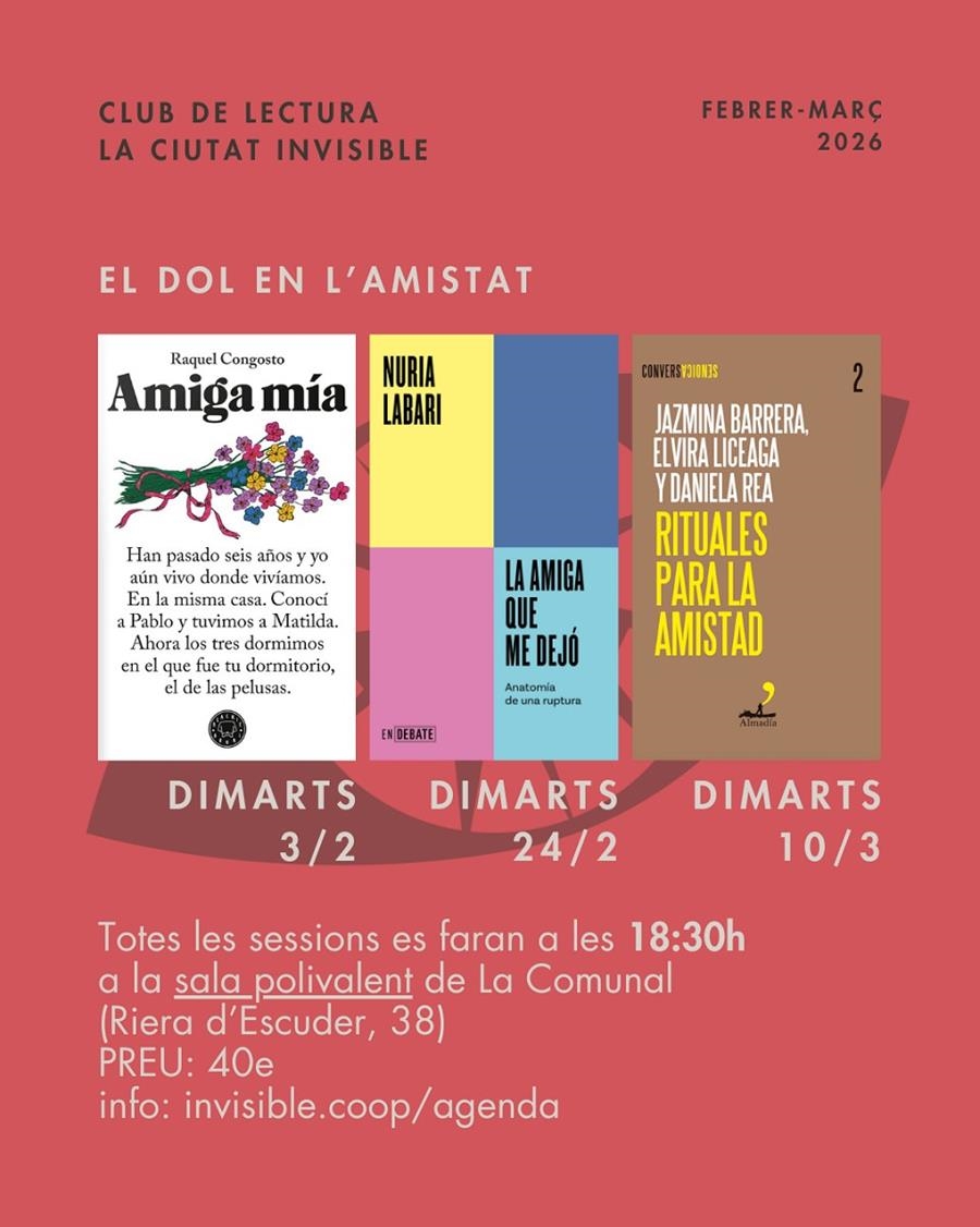 Club de lectura - DOL I AMISTAT - 3 sessions | La Ciutat Invisible | Cooperativa autogestionària