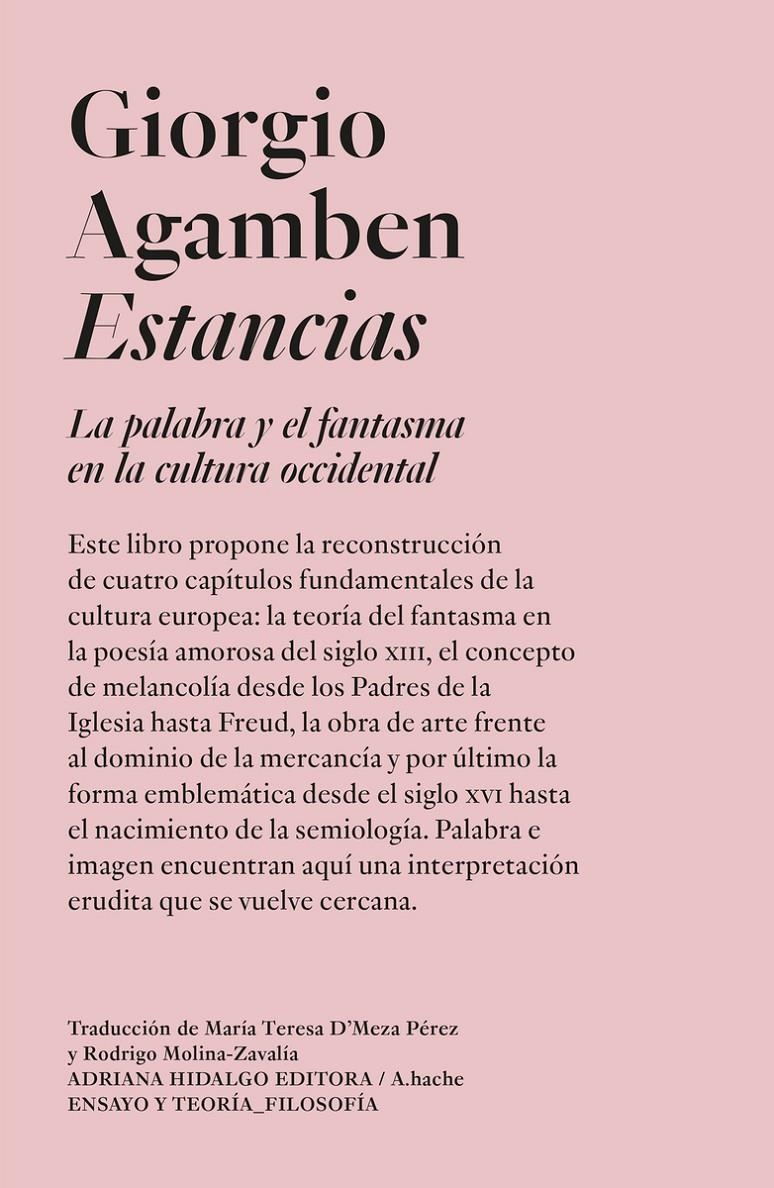 Estancias:la palabra y el fantasma en la cultura occidental | Agamben, Giorgio | Cooperativa autogestionària
