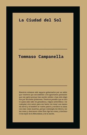 La ciudad del sol | Campanella, Tomasso